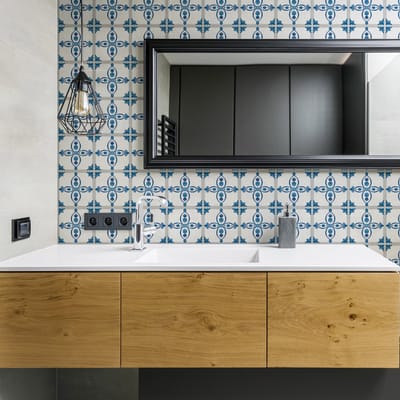 Zelfklevende tegelmuurstickers voor keuken en badkamer - 24 Delft en Dordrecht cementtegelstickers - 24 stickers 10x10cm
