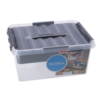 Sunware Q-line opbergbox 15L met inzetbak - 40x30x18 cm - Transparant