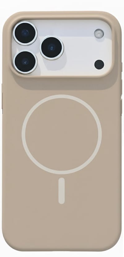 Hoesje Geschikt voor iPhone 17 Pro - Beige - Geschikt voor MagSafe - Magnetische Zachte Liquid Siliconen Back Cover Case
