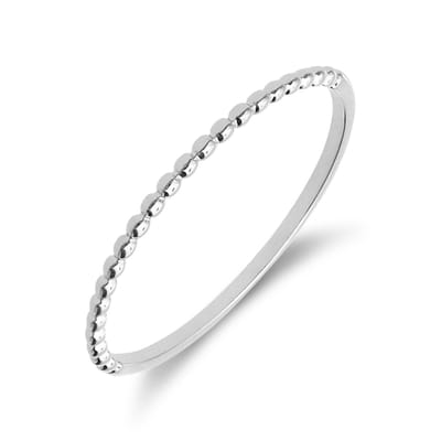 Lucardi Dames 14 karaat witgouden ring bolletjes - Ring - 14 Karaat Goud - Zilver - 15 / 47 mm