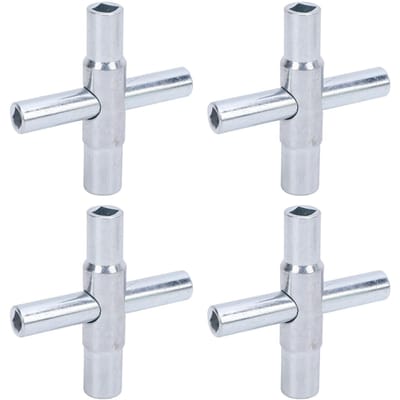 4 Stuks 4-weg Muurkraan Water Sleutel Set Sleutel Buitenkraan Ventiel Gereedschap Kraansleutel 14 932 516 1132in white