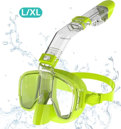 Actania Snorkelmasker - Volwassenen - Snorkel - Snorkelset - Duikbril - Full Face - L/XL - Lichtgroen