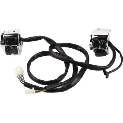 2 x Motorfiets 25mm 1 Stuur Bedieningsschakelaar   Bedradingsboom Zilver zilver