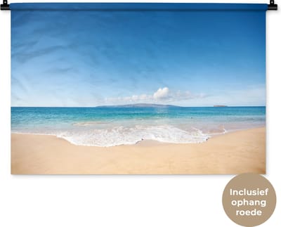Wandkleed - Wanddoek - Zee - Turquoise - Hawaii - 90x60 cm - Wandtapijt