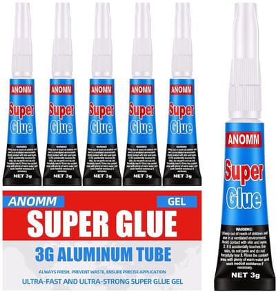 Set van 6 Universele Super Lijm Gel Tubes van 3g - Ideaal voor Plastic, Rubber, Leer, Metaal, Keramiek en Glas - Voorkomt Verstopte Tuiten en Zorgt voor Naadloze Verbindingen