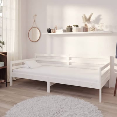 vidaXL - Slaapbank - met - matras - massief - grenenhout - wit - 90x200 - cm