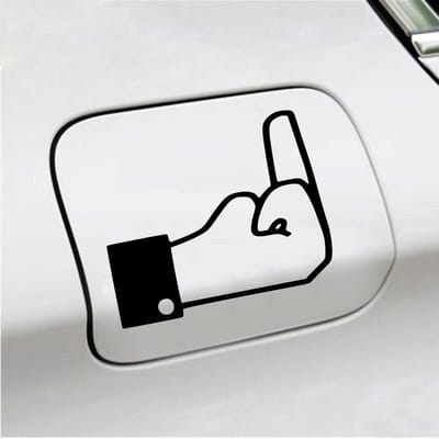 Bumpersticker - FB Middelvinger - 10 X 13 - Zwart