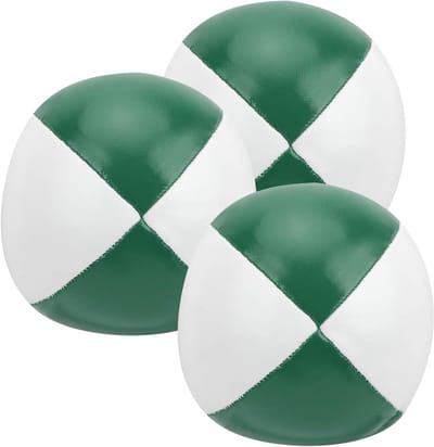Jongleerballen Set - Oefenballen Prestatieballen - Hand-oog Coördinatie - PU-Leer Constructie - 63 cm - Groen en Wit