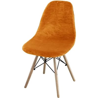 Fluwelen Stoelhoes Zilvervos Fluweel Eetkamerstoelhoes Zonder Armleuningen Effen Kleur Shell Huis Eames Geschikte Stoelhoes 1 Piece