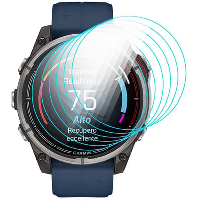Dailygoods - Displaybeschermfolie voor Garmin Quatix 8, 6 Stuks