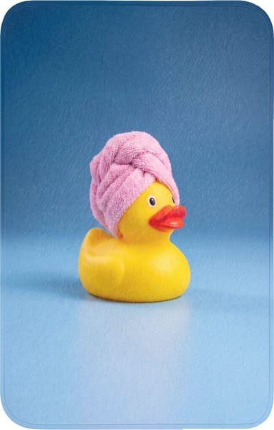 WC mat 50x80 cm - Antislip - Badeend - Handdoek - Blauw - Toiletmat - Vloermat - Douchemat - Toilet tapijt - Toiletmatten