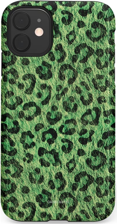 Casetastic hoesje geschikt voor Apple iPhone 11 - Dubbellaagse bescherming - Groene Panterprint - Fashion Case - Donkergroen Zwart