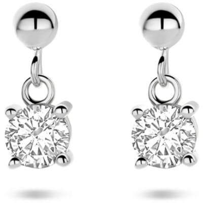 Zilveren gerhodineerde oorhangers zirkonia 11 mm - 1340981