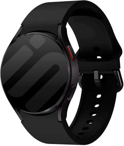 Strap-it siliconen bandje met gesp geschikt voor Samung Galaxy Watch 7 (40 & 44mm) / Galaxy Watch 6 (Classic) / Galaxy Watch 5 (Pro) / Galaxy Watch 4 (Classic) / Galaxy Watch FE - zwart