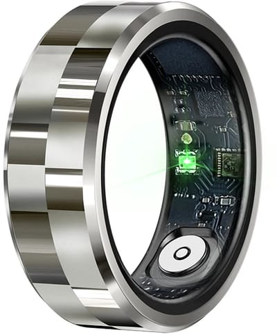 WizBay Premium Select® Smart Ring Zilver - Hartslag, Slaap, Bloeddruk, Zuurstof - Multi Sport Modi - Oplaadcase - Maat 8