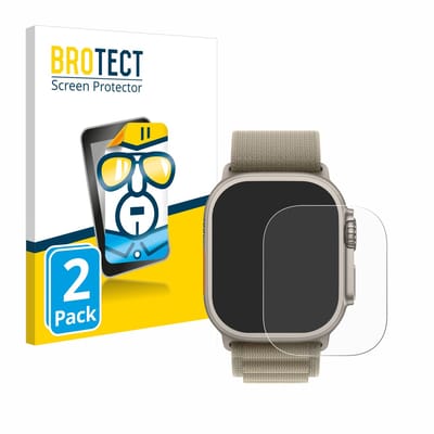 BROTECT - Screenprotector voor Apple Watch Ultra 2 (49 mm) - Folie Beschermfolie transparant 2 Stuks