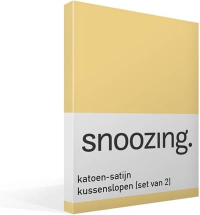 Snoozing - Katoen-satijn - Kussenslopen - Set van 2 - 40x60 cm - Geel
