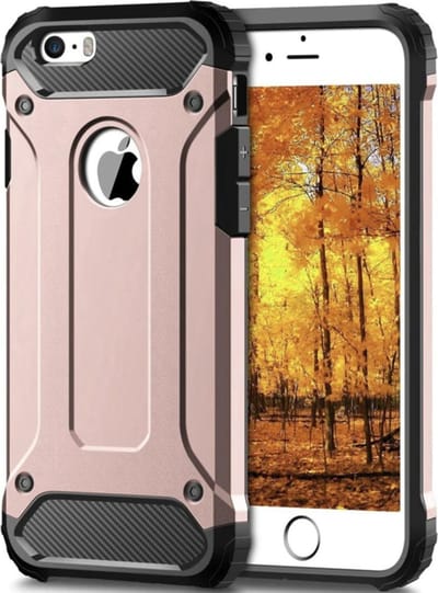 Schokbestendig Heavy Duty Hoesje Geschikt voor: iPhone 7 Plus / 8 Plus Shock Proof Hybride - Back Cover - Dual Layer Armor Case - Extra Stevig - Rosegoud