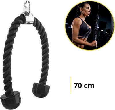 Knaak Fitness Touw - Triceps Touw - Handgreep - Press down - Zwart - Nylon 70 CM