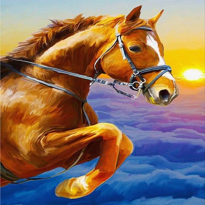 5D Diamant Schilderij Dier Paard Diamant Borduren Kruissteek Hobby Strass Foto Home Decor 30x30CM brown