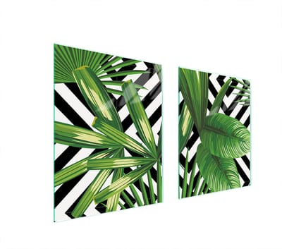 TMK ArtDeko - Beschermplaat kookplaat - Glas - 85x52 cm - Bladeren