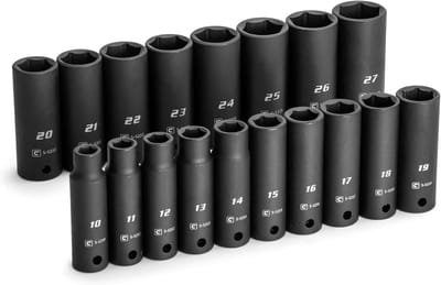 1/2" Aandrijvings Diepe Slagsleuteldop Set Metrisch - Duurzaam Chroom Molybdeen Staal