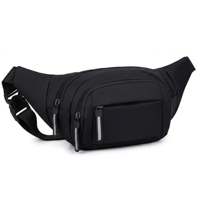 Zwarte heuptas unisex crossbody tas sportieve heupzak verstelbare schouderband ritssluiting compacte wandel tas festival tas outdoor tas