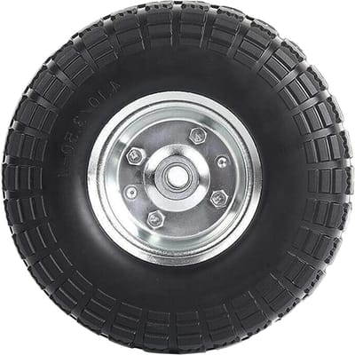 Massief Wiel - Vaste Banden - Transport Karren - Geen Lucht Nodig - 10 Inch Diameter - Zwart
