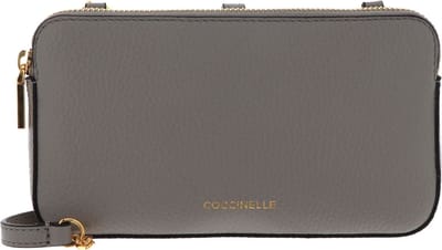 COCCINELLE Leren Schoudertas Avondtas Mini Bag Crossbody Stone Grijs