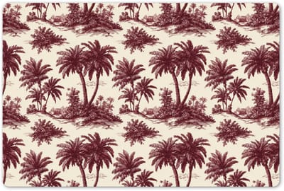 Placemats 45x30 cm - Placemat kunststof - 1 stuk - Tropisch - Geometrisch - Bordeauxrood - Borden onderleggers - Decoratie voor op tafel - Keuken tafeldecoratie accessoires - Vinyl onderlegger - Tafelversiering