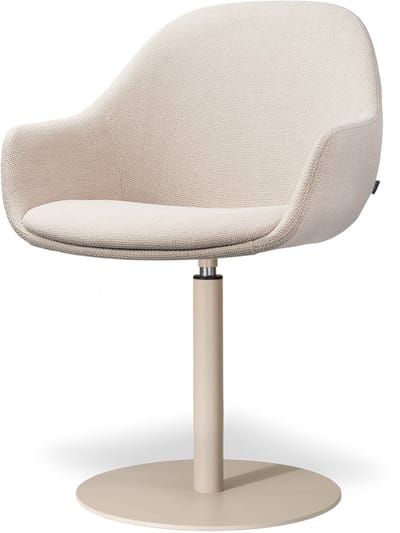 Nolon Niva-Mae Draaibare Tulp Eetkamerstoel Beige - Beige Onderstel - Scandinavisch - Armleuning