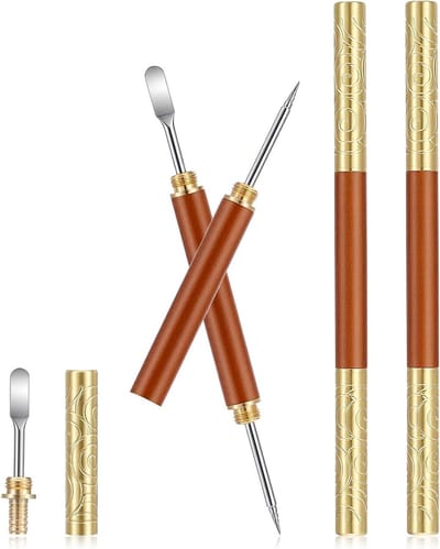 Professionele Dubbelzijdige Latte Art Pen Set van RVS voor Cappuccino en Espresso Decoratie, Inclusief Pen Cap en Barista Accessoires - 2 Stuks