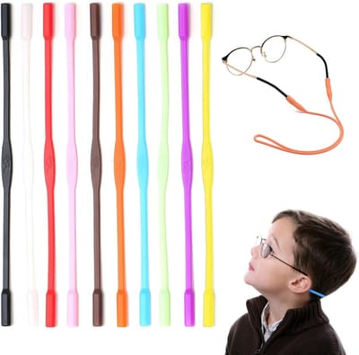 Set van 10 Verstelbare Siliconen Brillenbanden voor Kinderen, Antislip Brillenkoord, Ideaal voor Sport en Activiteiten