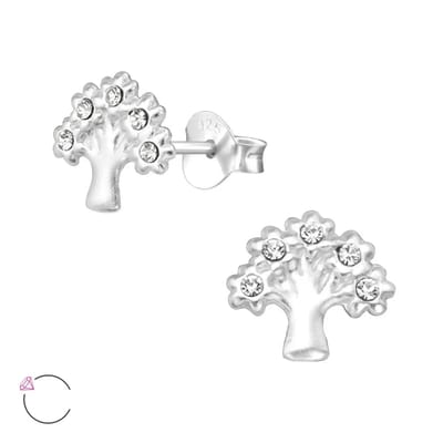 Aramat Jewels | Oorbellen | ZIlveren Levensboom Oorbellen 8mm | | | |8mm | Zilver | Kinderen, Volwassenen | Verkleurd niet