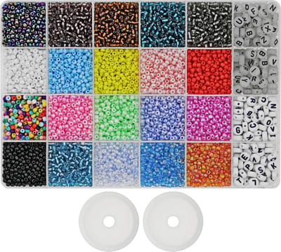 Behave 10000 Glaskralen Navulset - DIY Sieraden maken - Kralen Set - Rocailles - Bedels - 2 Draden - 20 Kleuren - 3mm