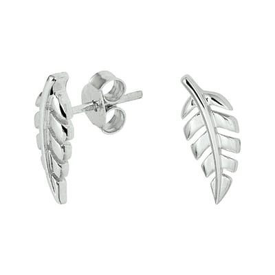 YO&NO - Oorbellen - Sieraden Vrouw -  Oorknoppen Veer - Poli - Zilver 925