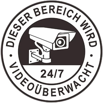 Waarschuwingsstickers - Camera Observatie - Eigendom Beveiligen - Weerbestendig PVC - 5 Stuks - Meerkleurig