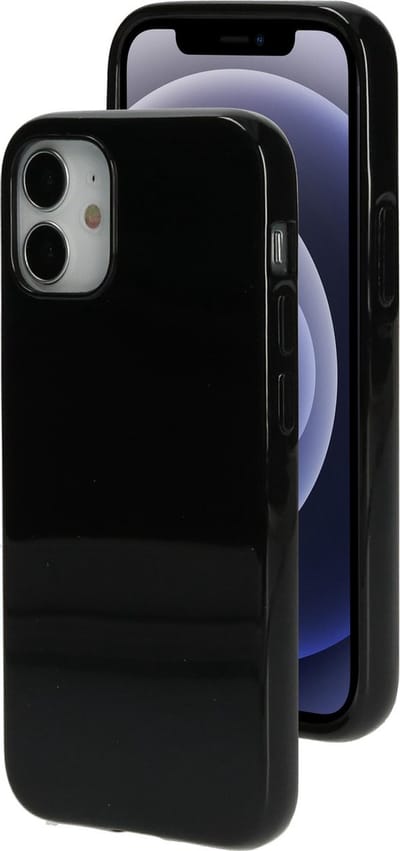 Mobiparts hoesje geschikt voor Apple iPhone 12 Mini - Zacht TPU - Schokabsorberend TPU - Grip Coating - Zwart