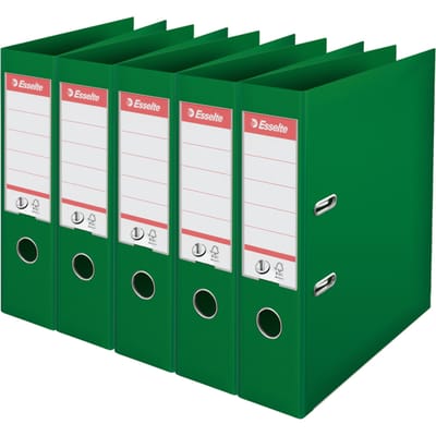 Esselte Nr.1 Vivida Ordner - Rugbreedte 75 mm - Voordeelverpakking (5 stuks) - Groen