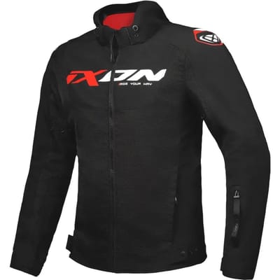 Ixon Fierce Zwart Wit Rood Textiele Motorjas - Jas