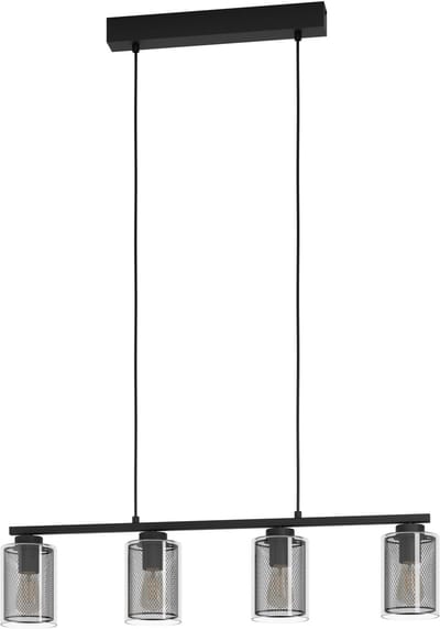 EGLO Zocabon Hanglamp - E27 - 81.5 cm - Glas - Zwart