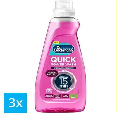 3 x Dr. Beckmann Colour Wasmiddel – Korte Wascyclus – 25 Wasbeurten – Effectief in 15 Minuten – 800 ml