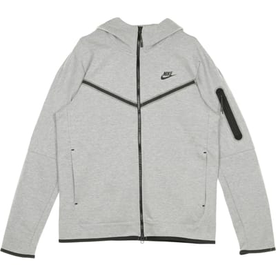 Lichtgewicht sweatshirt met capuchon en ritssluiting Sportswear Tech Fleece-hoodie voor heren, DK grijs gemeleerd/zwart