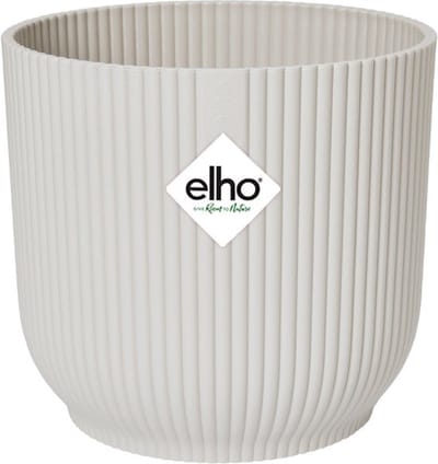 Elho Vibes Fold Rond 30 - Bloempot voor Binnen - 100% Gerecycled Plastic - Ø 29.5 x H 27.2 cm - Zijdewit