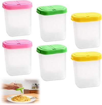 Set van 6 Speciaal Ontworpen Kruidenscharen van 250 ml, Luchtdicht en Vochtbestendig, Inclusief Deksel en Labels voor Keuken en Kamperen