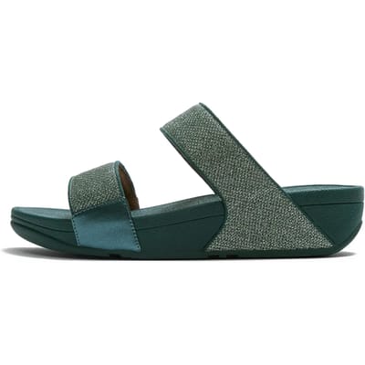 FitFlop Lulu Shimmerglitz Slides Dames Slippers - Deep Ocean