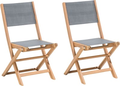 CESANA - Tuinstoel set van 2 - Grijs - Acaciahout