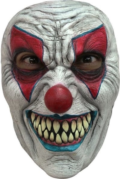 Partychimp Gezichtsmasker Evil Clown Latex Wit/rood/blauw One-size