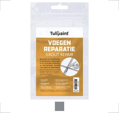 Tulipaint Voegenreparatie (Grijs) - voegen repareren - Voegenvuller - Voegvuller - Gebroken tegelvoegen opvullen - Herstel gescheurde voeg vullen - lekkage voegen vuller - Tegelvoeg reparatie herstellen