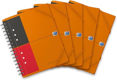 Schrift A5 - Notitieblokken - Vergaderingen Bijwonen - Dubbele Marge - 5 Stuks - Wit